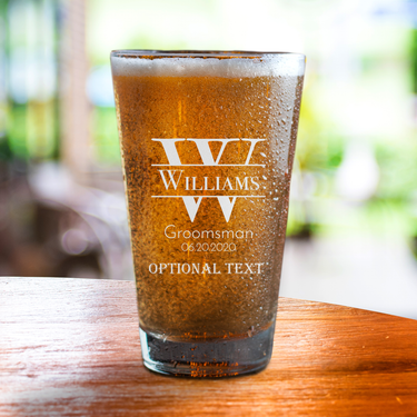 Customized Groomsmen Pint Glass